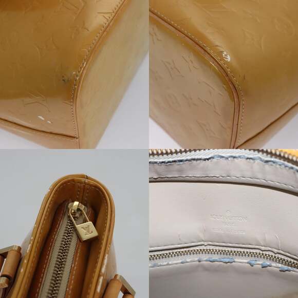 LOUIS VUITTON Monogram Vernis Houston Hand Bag Beige M91004 - Picture 11 of 13
